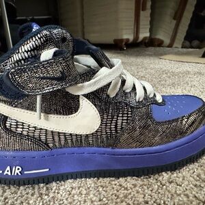 Nike Air Force 1 High Top Sneakers - Blue and Black